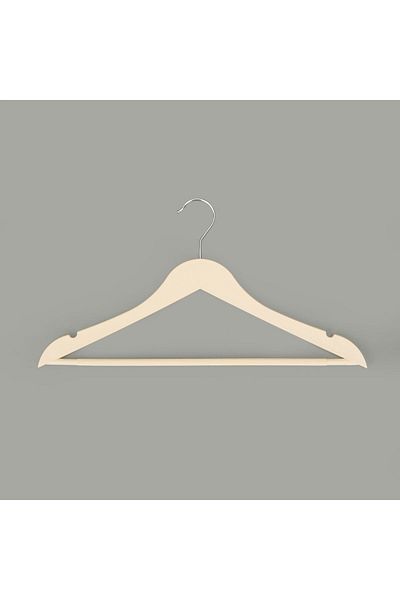 Simple Living Wood Look 3-Piece Plastic Hanger - Cream - 43X23 cm