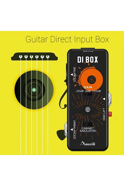 Choice صندوق إدخال مباشر صغير من Amuzik DI BOX محاكاة خزانة الجيتار الذكية ذات التشويه المنخفض للغاية الدواسات E...