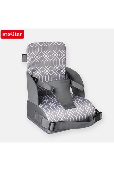 Choice وسادة مقعد طعام للأطفال قابلة للطي وقابلة للحمل من شبكة الماس الرمادية...