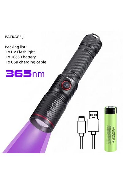 Choice UV 365nm 20W 365nm/395nm UV Purple Flashlight Type C Charging Torch Cat Dog Pets Urine Tinea Marker