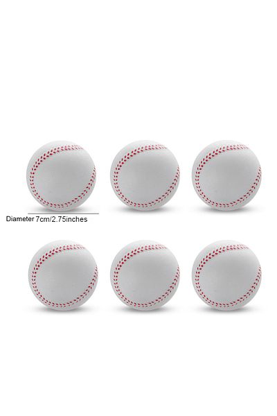Choice White 6pcs PU Soft baseball, 7cm Foam Stretch Ball, PU Foaming Sponge Ball, Bouncy Baseball Balls, T