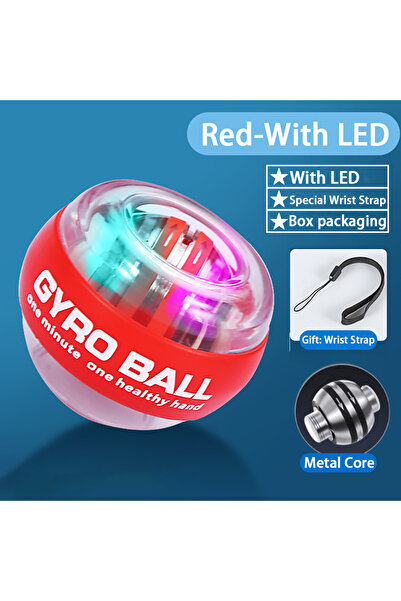 choice2 Red-With LED Wrist Power Hand Ball Auto-Start Grip Ball Strengthener ...