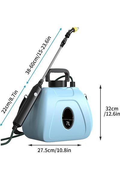 OEM Pressure sprayer pump, lance 3 nozzles, 2400mAh lithium-ion battery, 7 L, for garden/vineyard/lawn