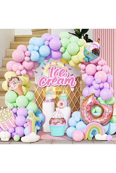 Choice Other As picture 105pcs Rainbow Doughnut Ice Cream Theme Party Wreath ...