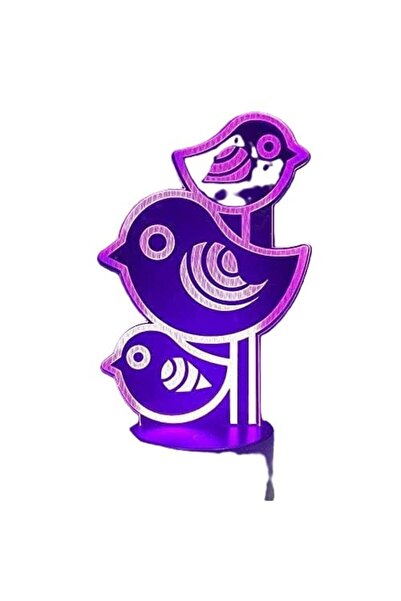 OEM Lumină de noapte 3D cu păsări, cu 7 culori, alimentată prin USB [Clasa en...