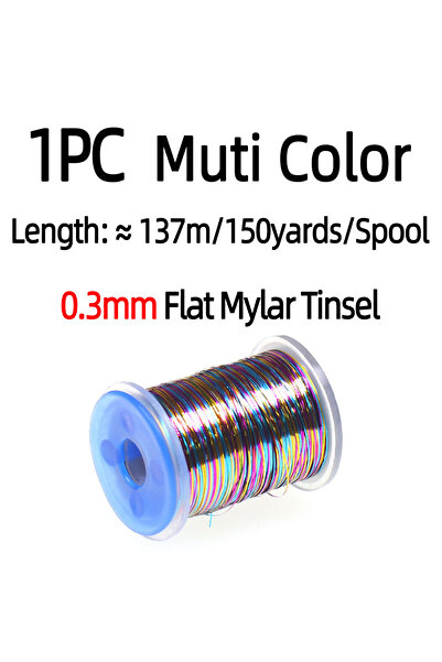 Choice7 1PC Multi-color 1PC 0.3mm Wide Flat Mylar Tinsel Holographic Flashabo...