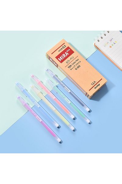 Choice Multi-Colored 12Pcs pen-box 12 Colors Gel Pen Refill Set Box Kawaii 0.5mm Candy Colors Ballpoint Pen