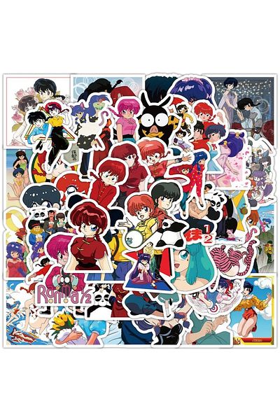BANDAI 50Pcs 50pcs Ranma 1/2 Anime Stickers Ranma Akane Cartoon Sticker Aesthetics Laptop Luggage Phone Ska