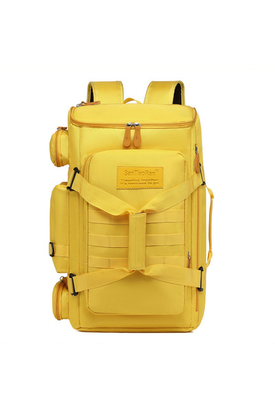 Choice حقيبة رياضية صفراء كبيرة السعة، حقيبة ظهر للسفر، حقيبة كتف منفصلة للأن...