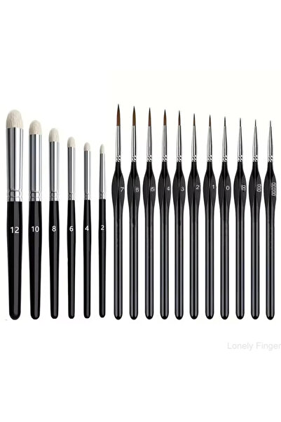 Choice مجموعة فرش طلاء جافة مصغرة مكونة من 17 قطعة، 1/3/6/11/17 قطعة، فرش جاف...