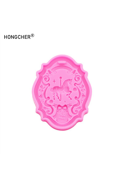 Choice1 قالب سيليكون معلق على شكل دائرة وردية مع ثقب، لوح شمع عطري قابل للتعل...