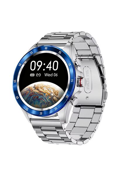BEYOND Watch Seria Earth 2, Argintiu-Albastru, Oțel Inoxidabil
