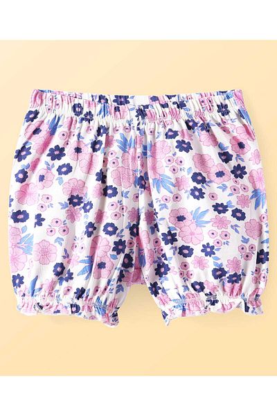 Pine kids Pine Kids Cotton Bloomers with Floral Print (Pack of 3) - Purple & Pink