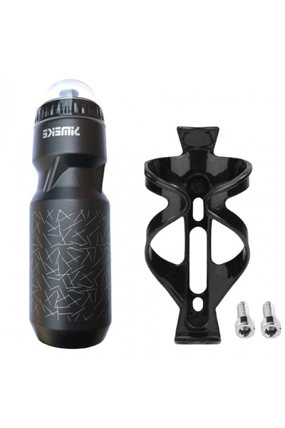 Choice قفص زجاجة دراجة عالمي أسود مع زجاجة ماء سعة 750 مل وحامل زجاجة ماء خفي...