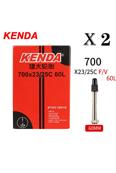 Kenda أنبوب داخلي للدراجة من قطعتين مقاس 23-25c FV 60L مقاس 20/26/27.5/29/700c من مطاط بوتيل من شريدر بريستا للطرق الجبلية