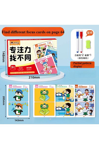 Choice 64 cards with pen 64pcs Kids Montessori Educational Game Cards Error-finding Games Baby Early Educat