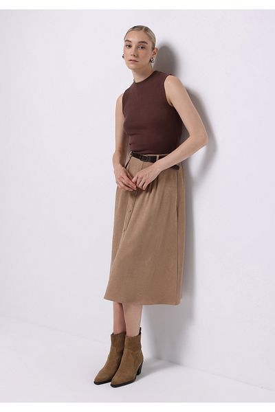 Colin's Fusta Midi Plain Bej pentru damă