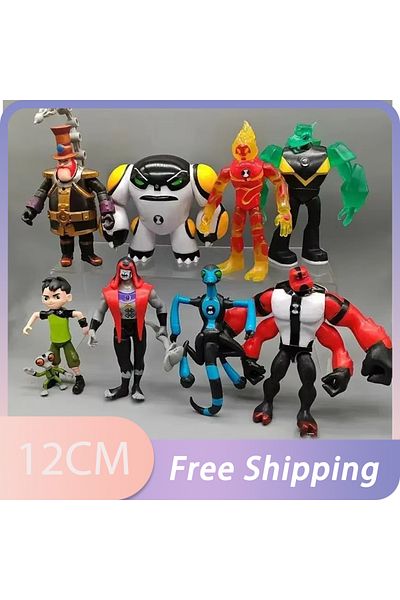 BANDAI 9 قطع من مجسمات أومنيتريكس بن تن بن تينيسون 10 ألينز هيت بلاست أوفر فلو 12 سم مجموعة ألعاب نموذجية