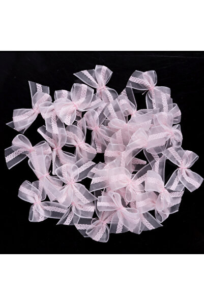 Choice 2.5X2.5cm Pink 30pcs Mesh Ribbon Bows Mutilcolor Lace Mini Bowknot Sat...