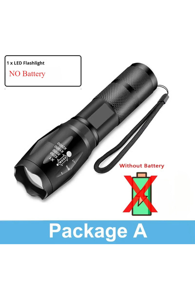 Heinast T6 Single flashlight High Power T6 LED Flashlights Camping Torch 5 Light Modes Zoom Light Aluminum A