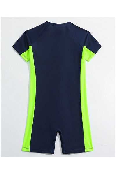SAPS Shark Graphic Legged Swimsuit - Navy/Green