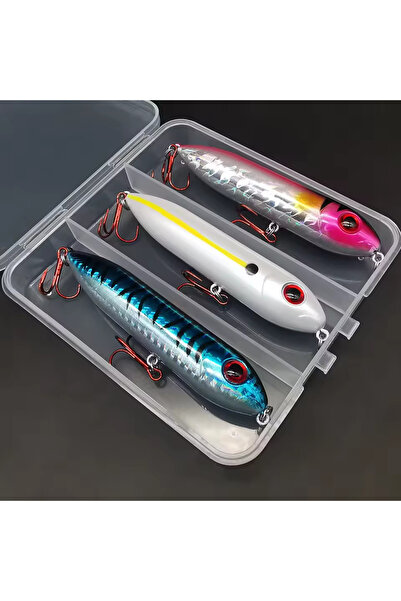 Choice طُعم صيد السمك الواقعي من ABC Rooblinos قطعة واحدة/3 قطع - طُعم اصطناعي على شكل قلم رصاص لصيد الأسماك في المياه المالحة