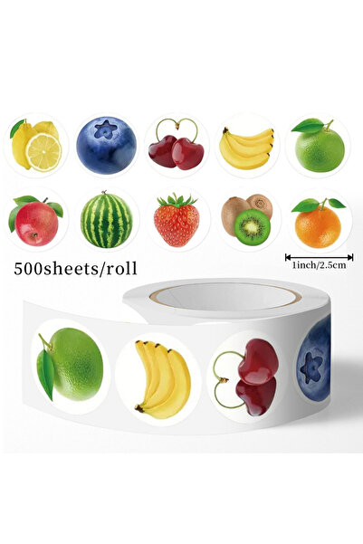 Choice H0928-500 قطعة من ملصقات الفاكهة الإبداعية مقاس 1 بوصة لتزيين حافظات ا...