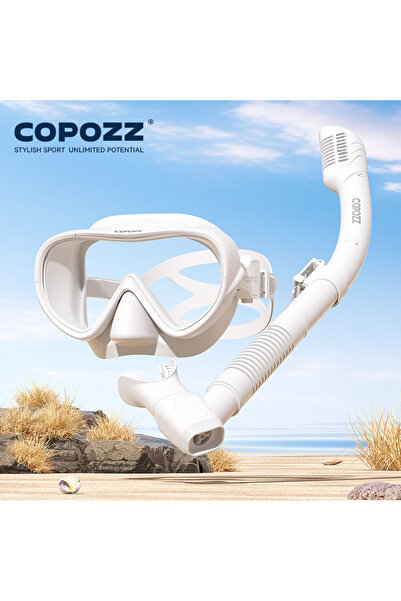 Choice مجموعة قناع الغوص الاحترافي COPOZZ البيضاء، قناع الرؤية الكاملة، مجموع...