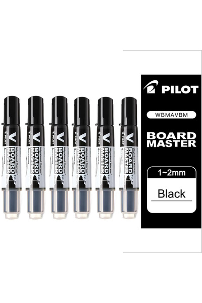 Choice أقلام السبورة البيضاء بايلوت السوداء، 6 قطع، صديقة للبيئة وغير سامة، 2...