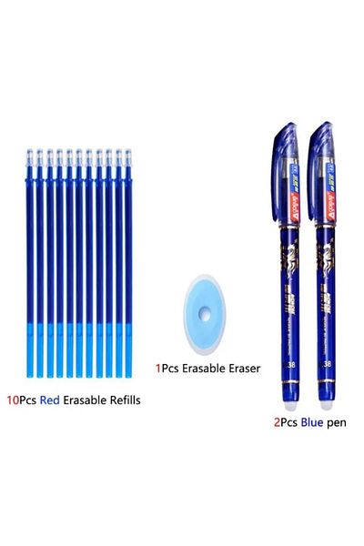 Choice 13pcs blue set Erasable Gel Pen Set Ballpoint Pens Rod 0.5mm Refills Muti-Colors ink Washable Handle
