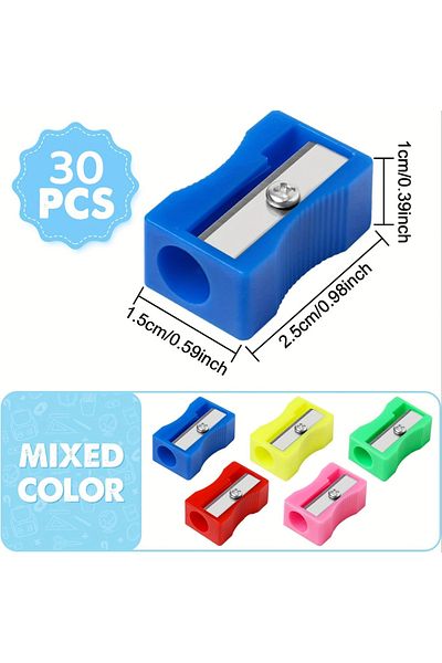 Choice Mixed 30PCS Mini Plastic Pencil Sharpener Candy Color Standard Pencil Cutting Machine School Office