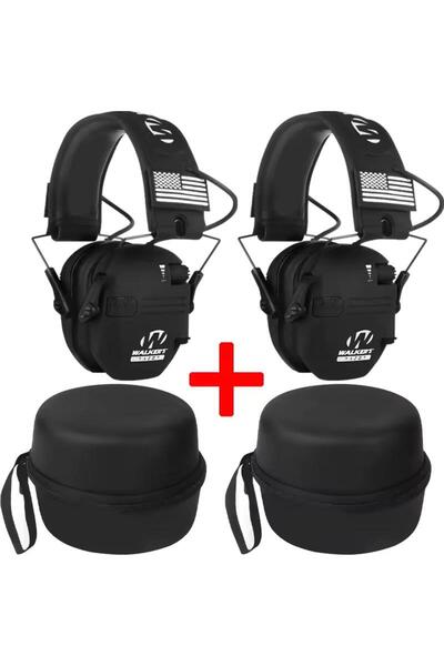 Choice قطعتان - أسود مع جراب، سدادات أذن للصيد/الرماية في الهواء الطلق تعمل ع...