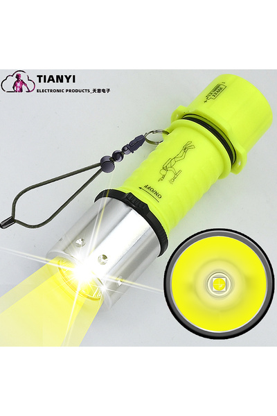 Choice 18650 Lithium Battery Fixed Focus NO IN BATTERY Diving Plastic Flashlight,Submarine Safety Waterproo