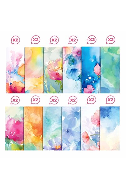 Choice WW141-24 قطعة من ورق قصاصات الزهور الملون بنمط الزهور هدايا الحفلات وا...