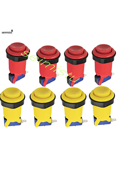 Choice 8 قطع من أزرار الضغط باللونين الأصفر والأحمر على الطراز الأمريكي Happ ...