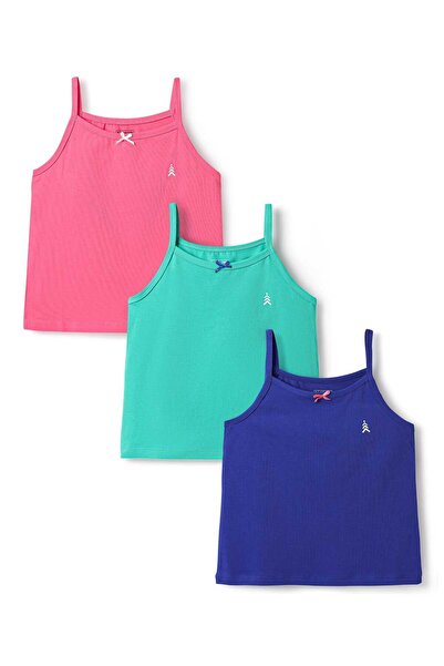 Pine kids مجموعة من 3 قطع من ملابس داخلية قصيرة بدون أكمام من القطن والإيلاست...