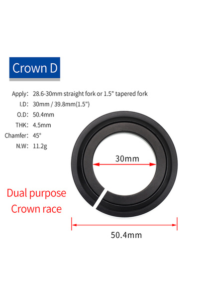ZTTO تاج شوكة دراجة مستقيم إلى مدبب بزاوية 45 درجة لدراجات الطرق الجبلية، حلق...