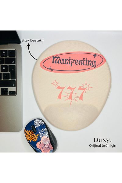 Duxy Manifest Wrist Supported Mouse Pad, Non-Slip Base, Comfortable and Soft Mousepad for Home Office and Gaming
