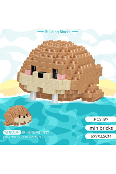 Choice10 مجموعة بناء حيوانات بحرية لطيفة جديدة، 197 قطعة، في حقيبة OPP: سلاحف...