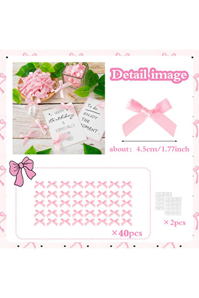 Choice أخرى 40 قطعة وردية 20/40 قطعة شريط فيونكة صغيرة باللون الأسود والوردي ...