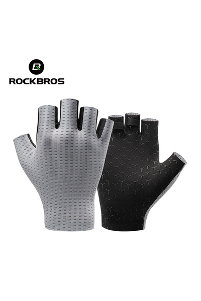 Choice8 قفازات ركوب الدراجات ROCKBROS XL S376-GN نصف إصبع للدراجات الجبلية مض...