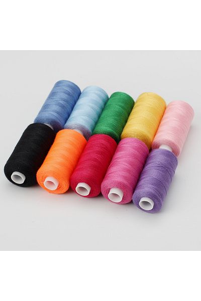 Choice colorful series 10 Colors/Set Yarn 402 100% Polyester Durabl 400 Yard Each Spool Sewing Thread Roll