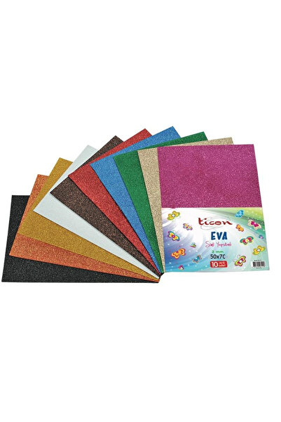 Ticon 50X70 cm 2 mm Simli Yapışkanlı Eva Karışık 10 lu Paket 271822
