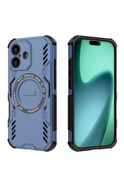 SKYDDAR INNOVATION Carcasă pentru iPhone 17, ArmorMag, Magsafe, set de autocolante, albastră