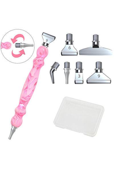 Choice مجموعة أقلام الرسم الماسي ذات الأطراف المعدنية باللون الوردي مع قبضة م...