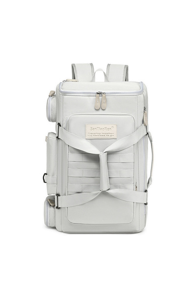 Choice حقيبة رياضية بيضاء كبيرة السعة، حقيبة ظهر للسفر، حقيبة كتف منفصلة للري...