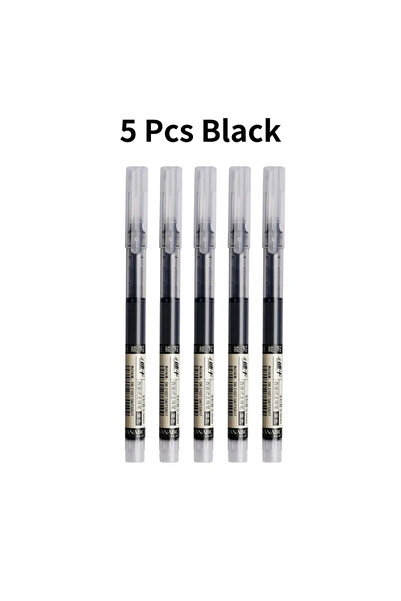 Choice 5 أقلام سوداء 3-5 قطع قلم جل سائل مستقيم سريع الجفاف، سعة كبيرة 0.5 مم...