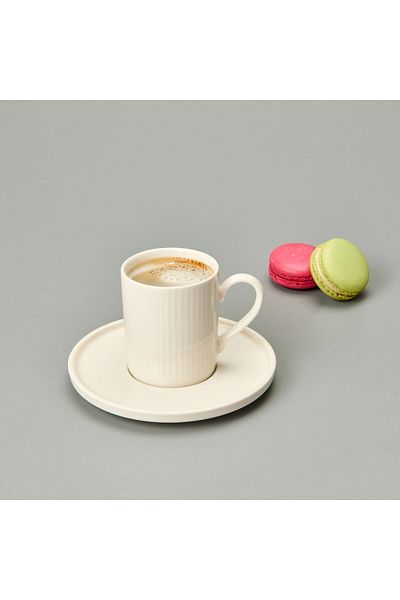 MATMEL Icon 12 Piece Bone Porcelain Coffee Cup Set - Cream