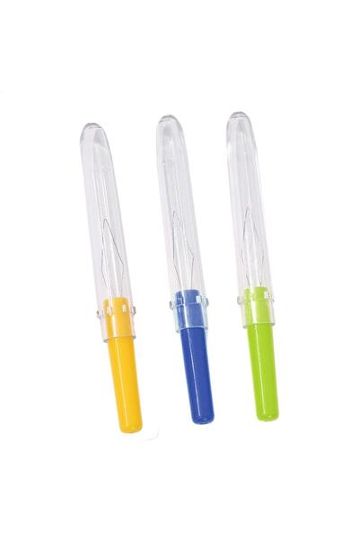 Choice Random Color 3PCS Needle Threader with Cover Automatic Small Threader ...