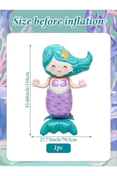 Choice Other 1pc 1pc standing mermaid balloons for birthday party atmosphere,...